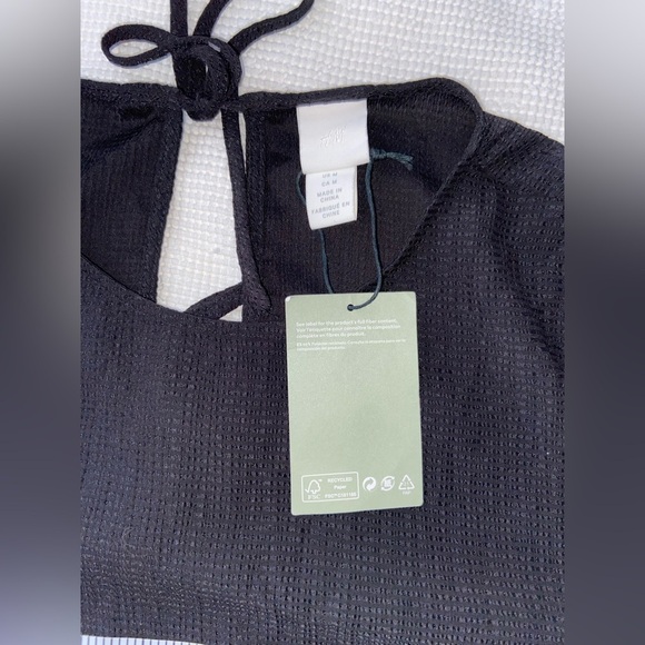 Women’s H&M black long SLIT-FRONT DRESS size medium NWT - Picture 3 of 14